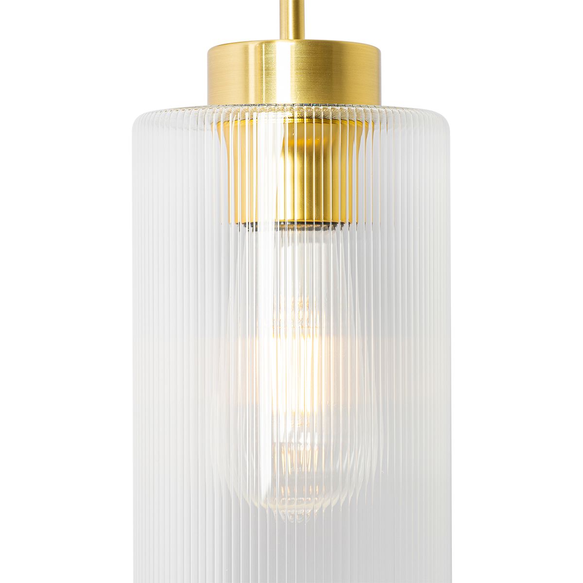 Art Deco wandlamp goud met glas - Laura
