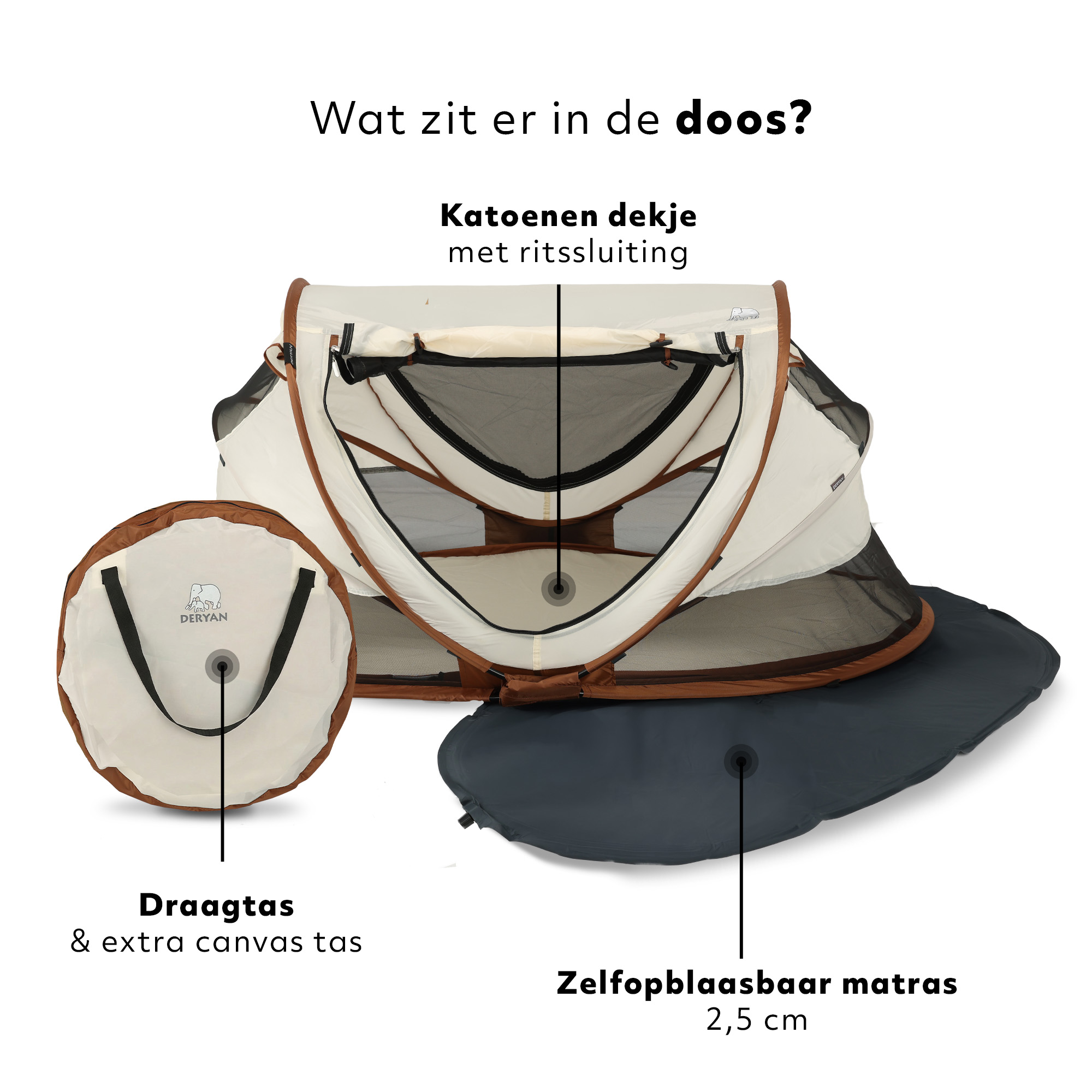 Deryan Peuter Luxe campingbedje - Sand
