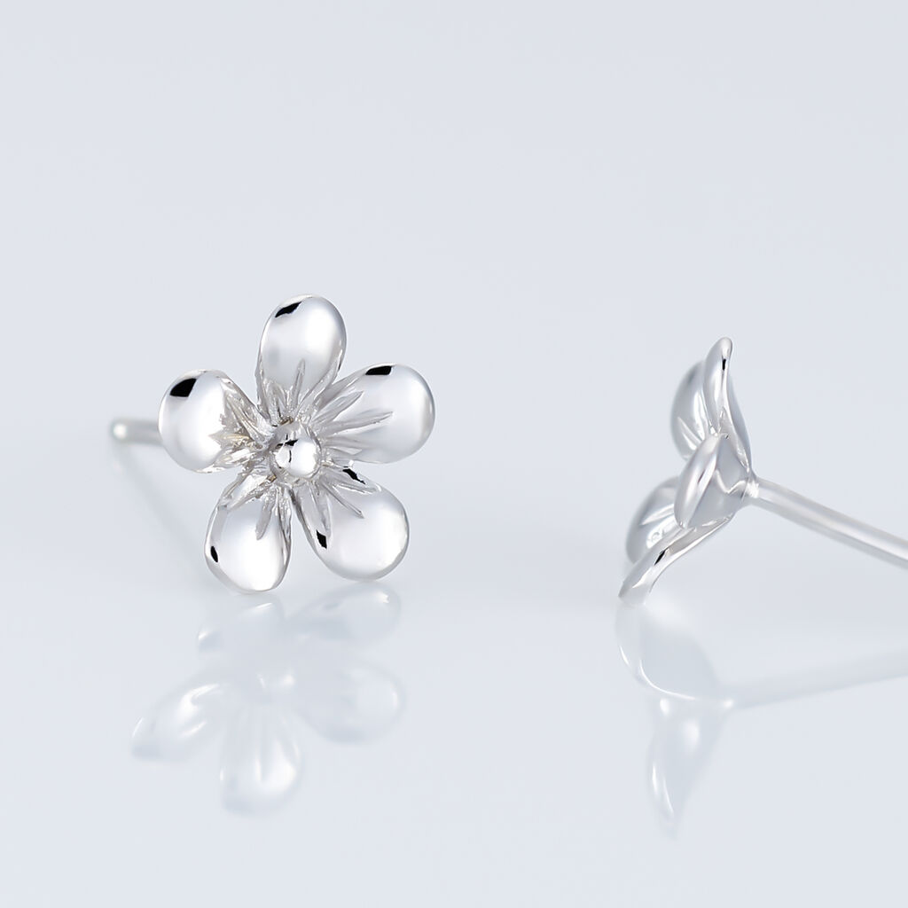 Boucles D'oreilles Puces Locmae Argent Blanc