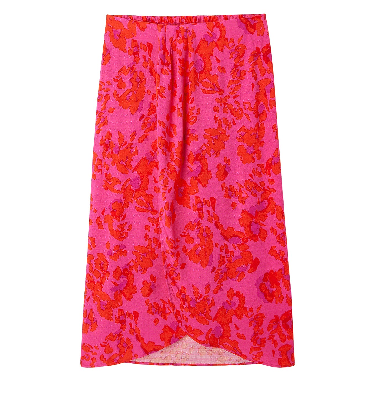 Jupe midi imprimée Femme - Imprimé framboise