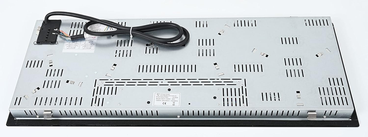 K&H Glaskeramikkochfeld NCH-7205x [4 ZONEN] - Herdplatte 4 Kochfelder - Kochfeld 4 Platten Autark - Kochplatten 4er - Starkstrom-Anschluss - Ohne Stecker - 90CM - 7200 Watt - 9 Leistungsstufen