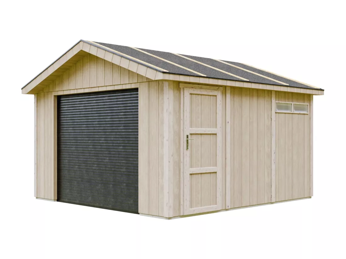 Garage QUALITÉ PREMIUM 13 m² - L378xl412 cm - Timbela M990B