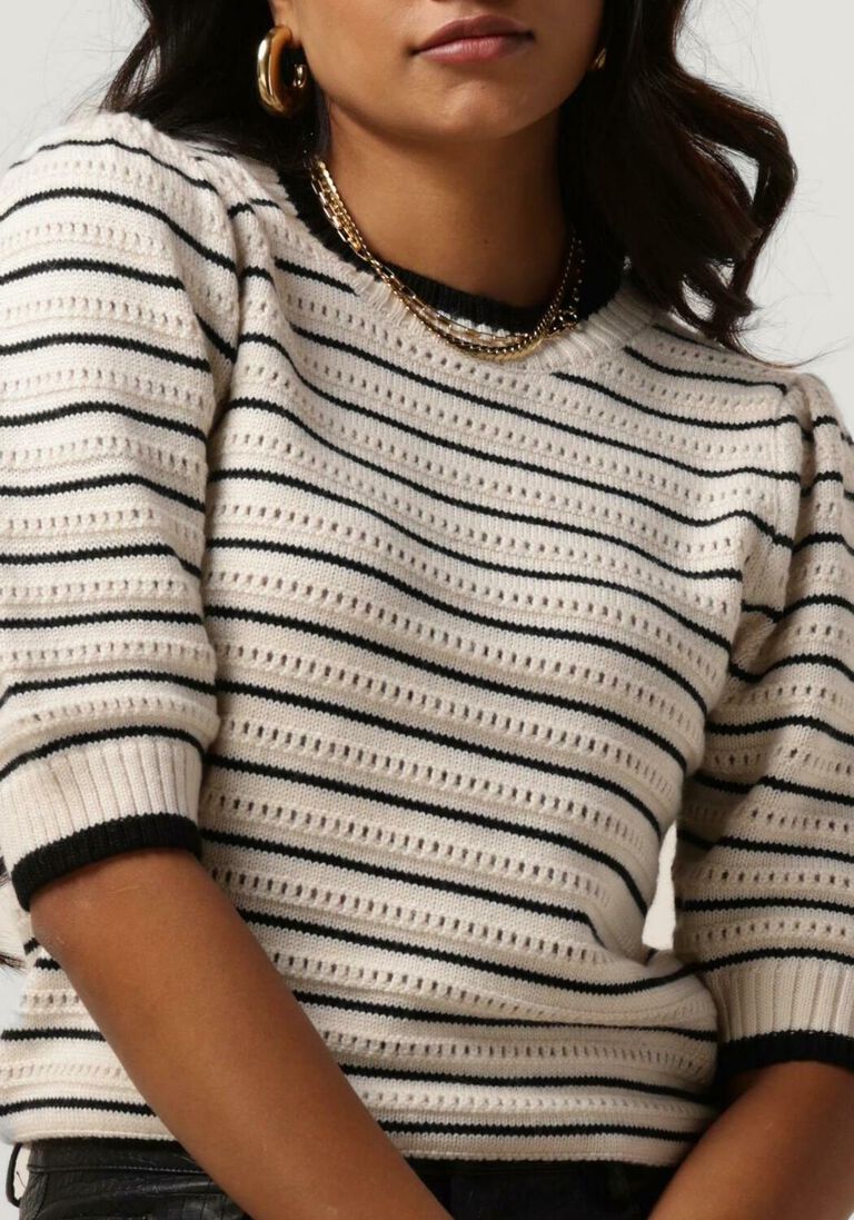 NEO NOIR gebroken wit neo noir trui sidra stitch knit blouse