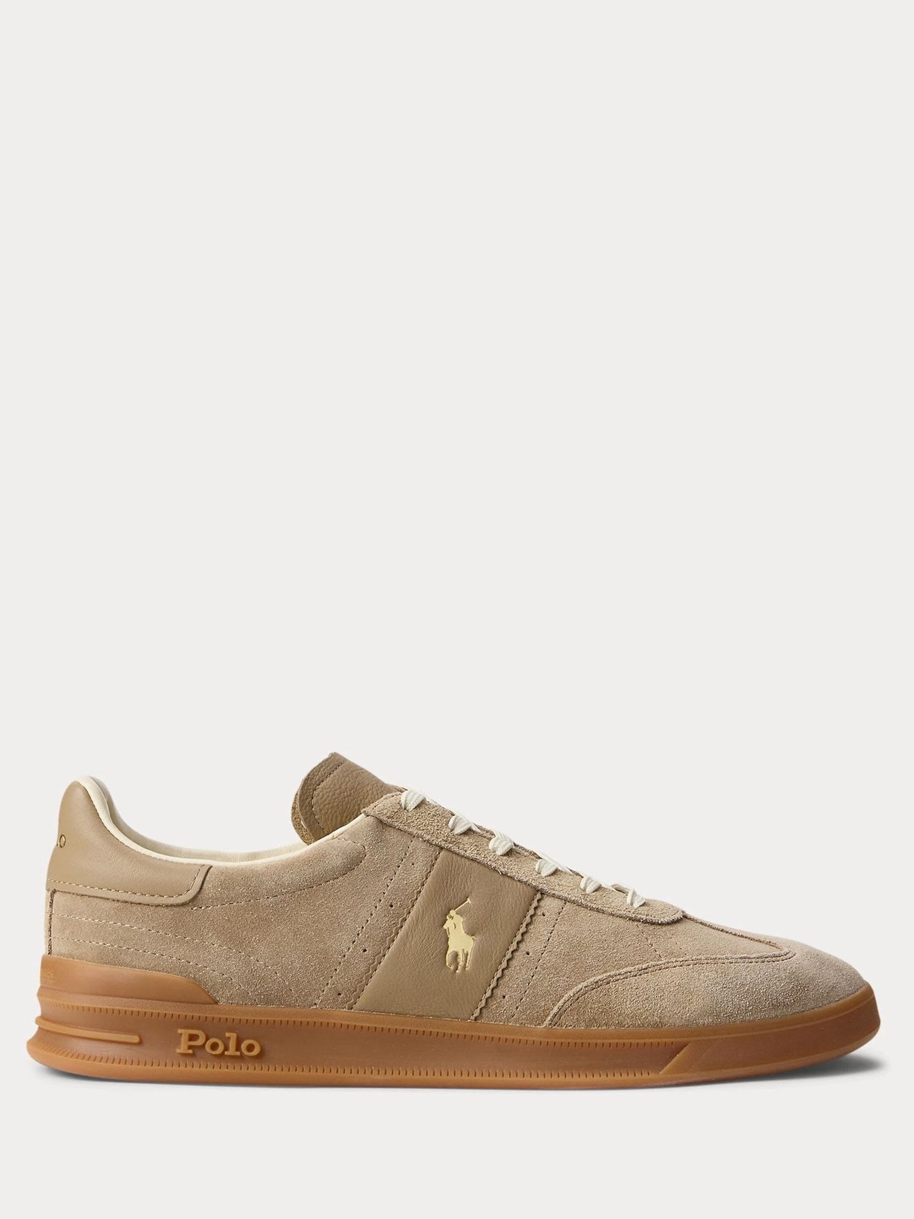 Bruin - Polo Ralph Lauren Hertitage Aera suède mix sneakers