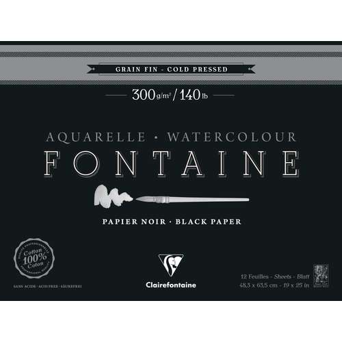 Clairefontaine FONTAINE Aquarellblock Noir