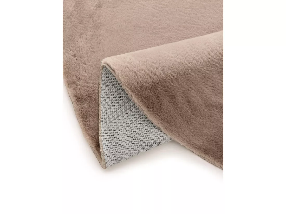 Tapis en fausse fourrure Furry Taupe ø 200 cm rond