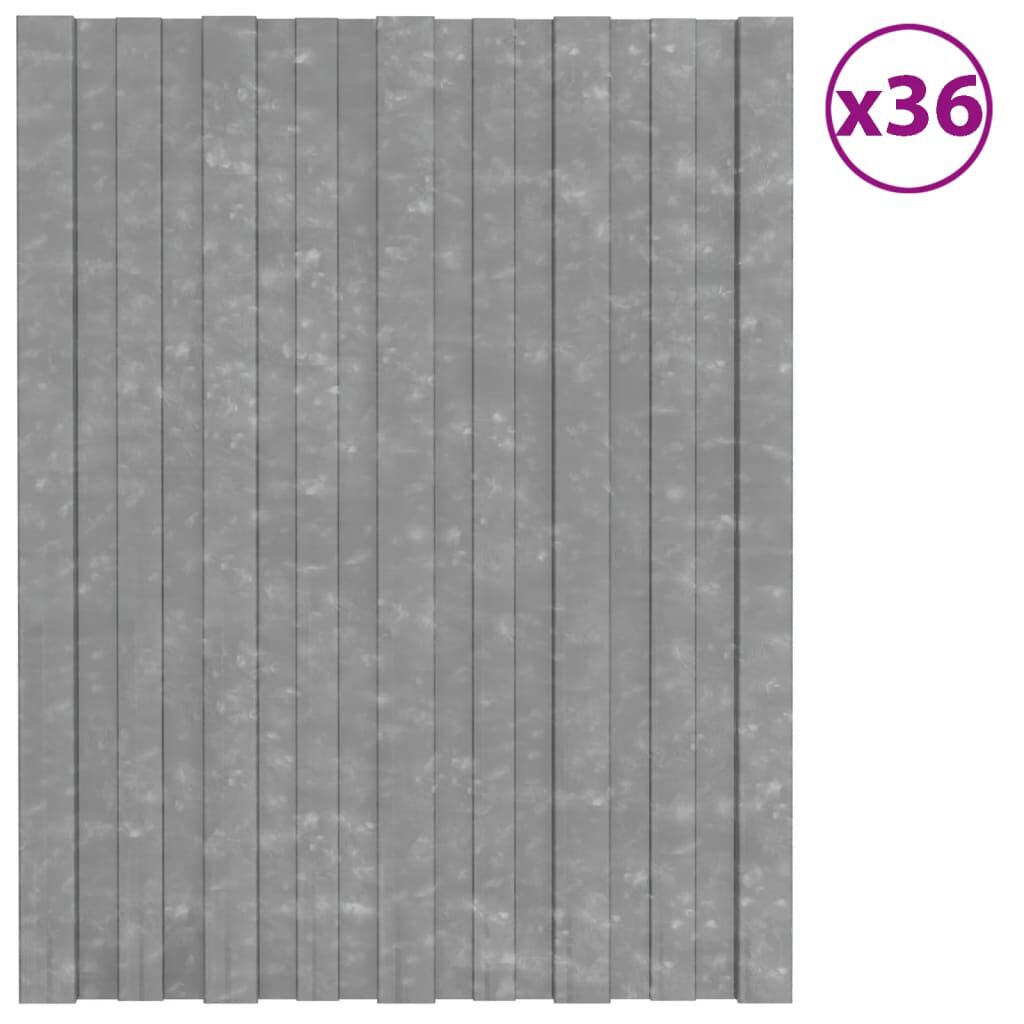 vidaXL Dakpanelen, 36 stuks, gegalvaniseerd staal, zilver, 60x45 cm