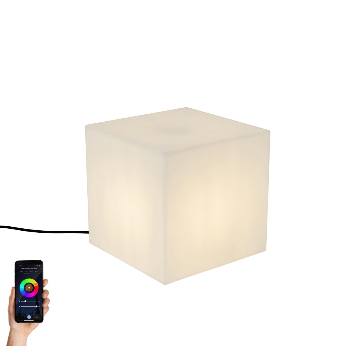 Smart buitenlamp wit 30 cm vierkant incl. LED A60 IP44 - Nura