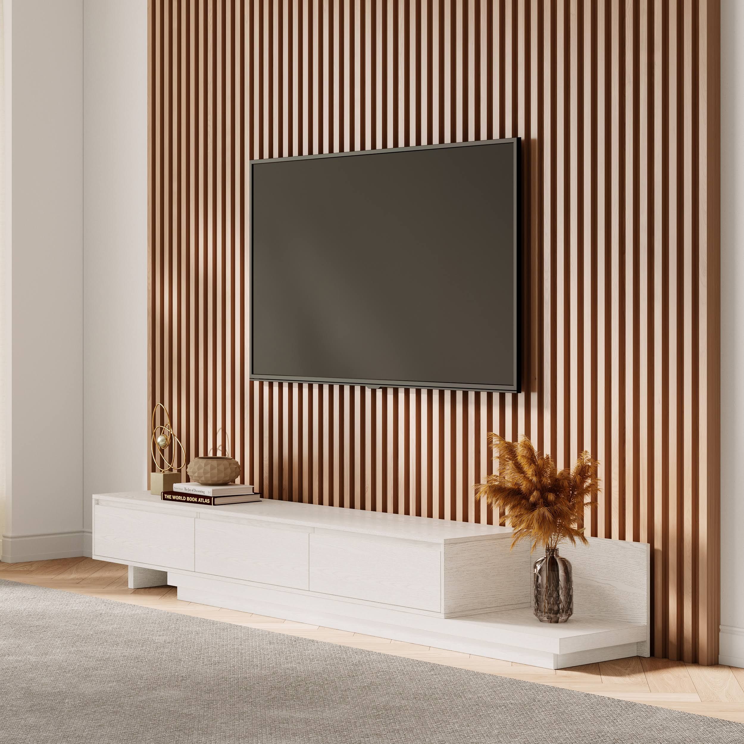 FeRo Minimalistisches TV-Lowboard, Ausziehbar von 2000 mm bis 3600 mm