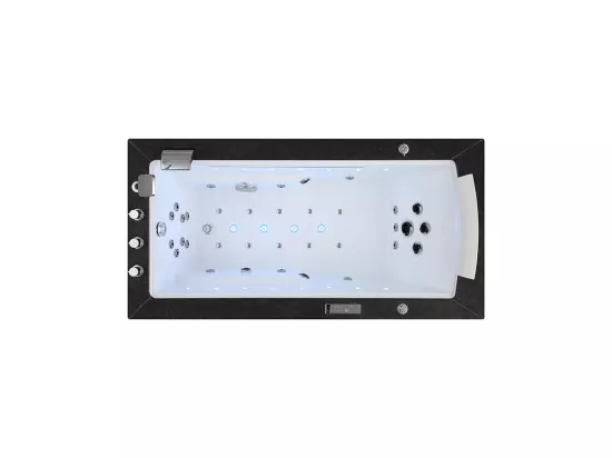 Baignoire Balnéo LORD SOLO MAX Black GAUCHE - 1 Place ARCHIPEL® 180X90