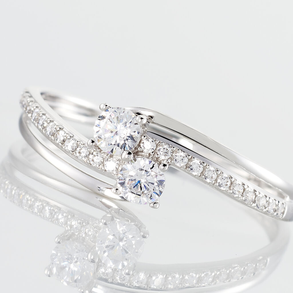 Bague Clarina Or Blanc Oxyde De Zirconium