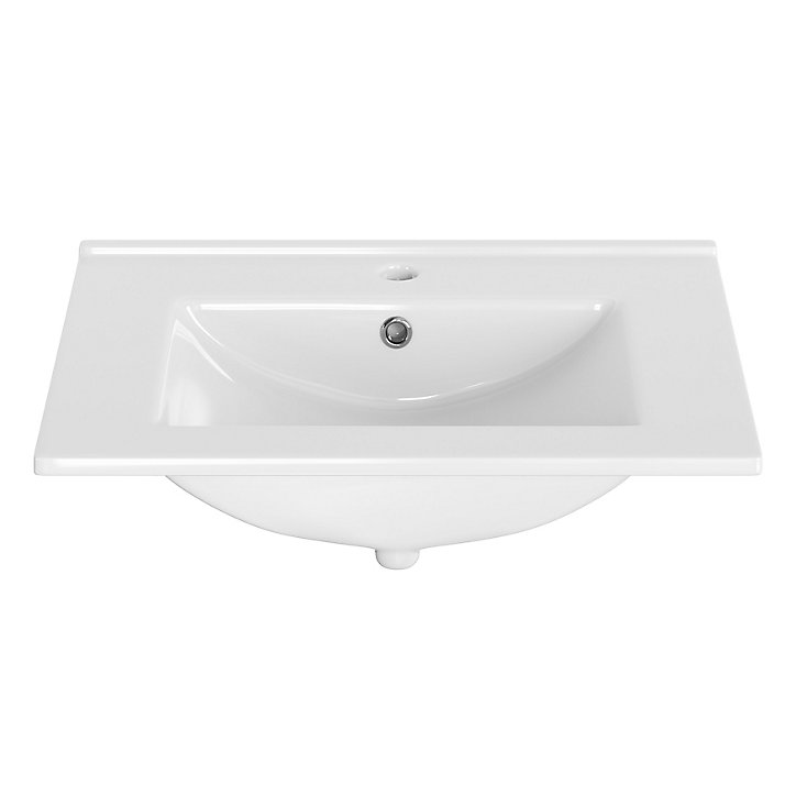 Plan vasque à encastrer en céramique blanche Opah l. 61 cm