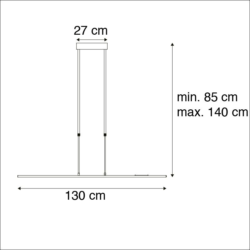 Moderne hanglamp zwart incl LED dimbaar - Bold