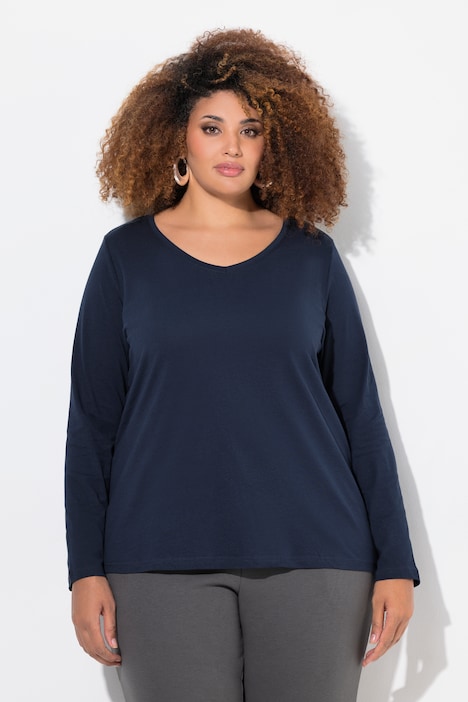 Shirt, Slim, V-Ausschnitt, Langarm