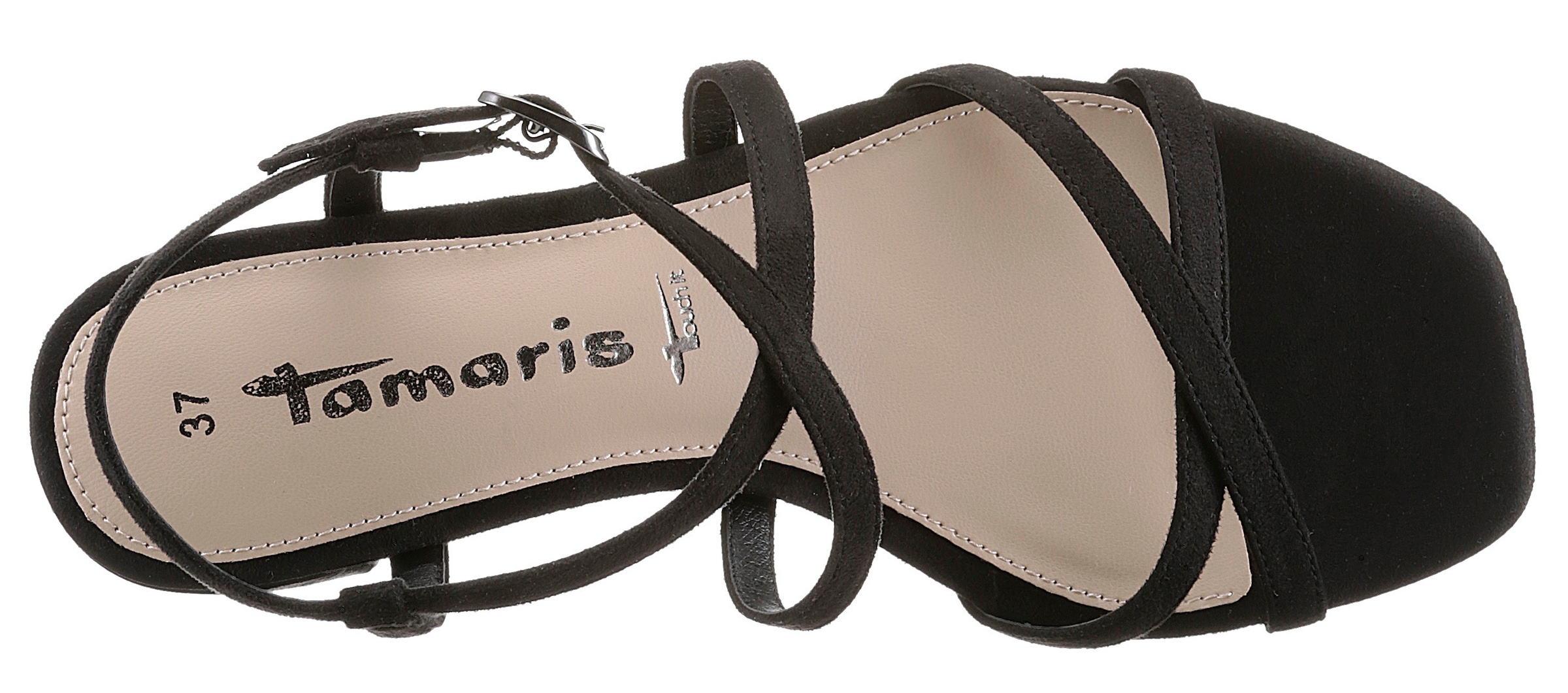 Tamaris Sandalette  , Sommerschuh, Sandale, Blockabsatz, mit feinen Riemchen