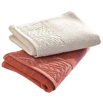 Linge de toilette liteau feuillage tropical - 450 g/m² - BECQUET CRÉATION