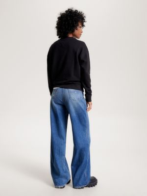 Moletom Badge Boxy Fit com Gola Redonda