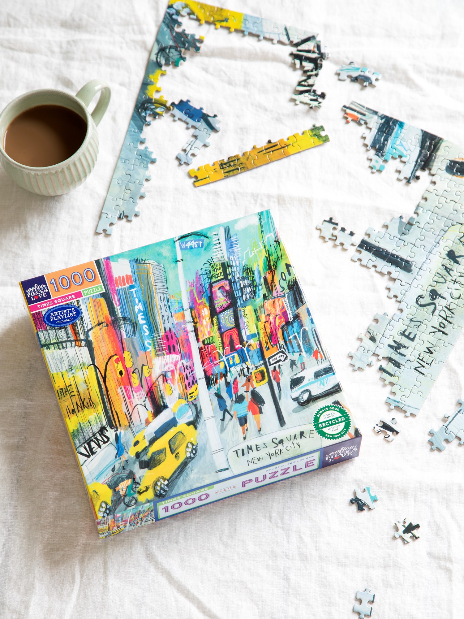 Time Square-puslespil 1000 brikker | Papir. 58,4 x 58,4 cm. | Multi | Eeboo