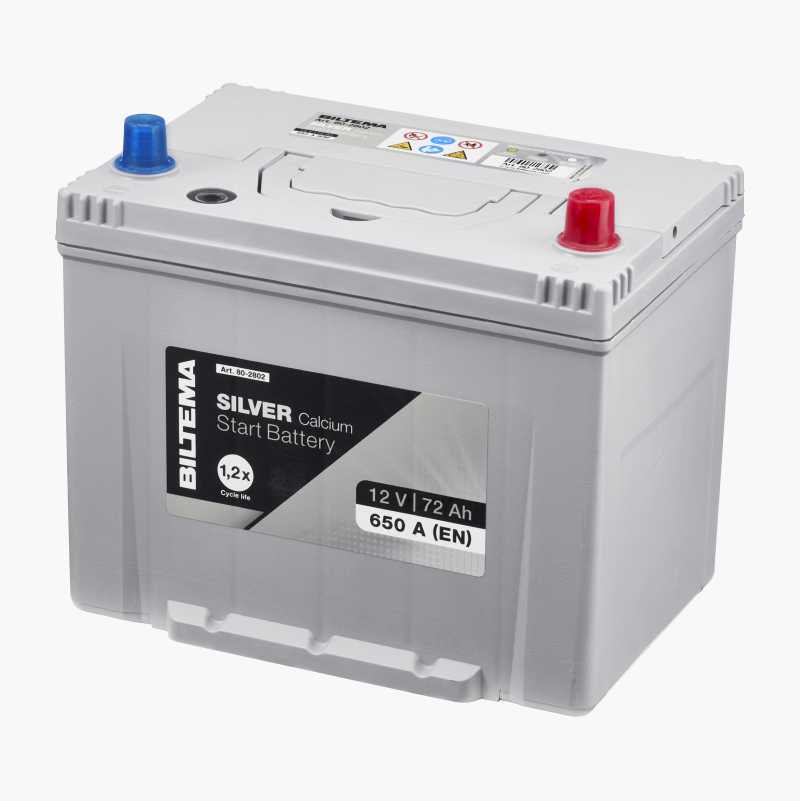 Startbatteri Sølv, 12 V, 72 Ah