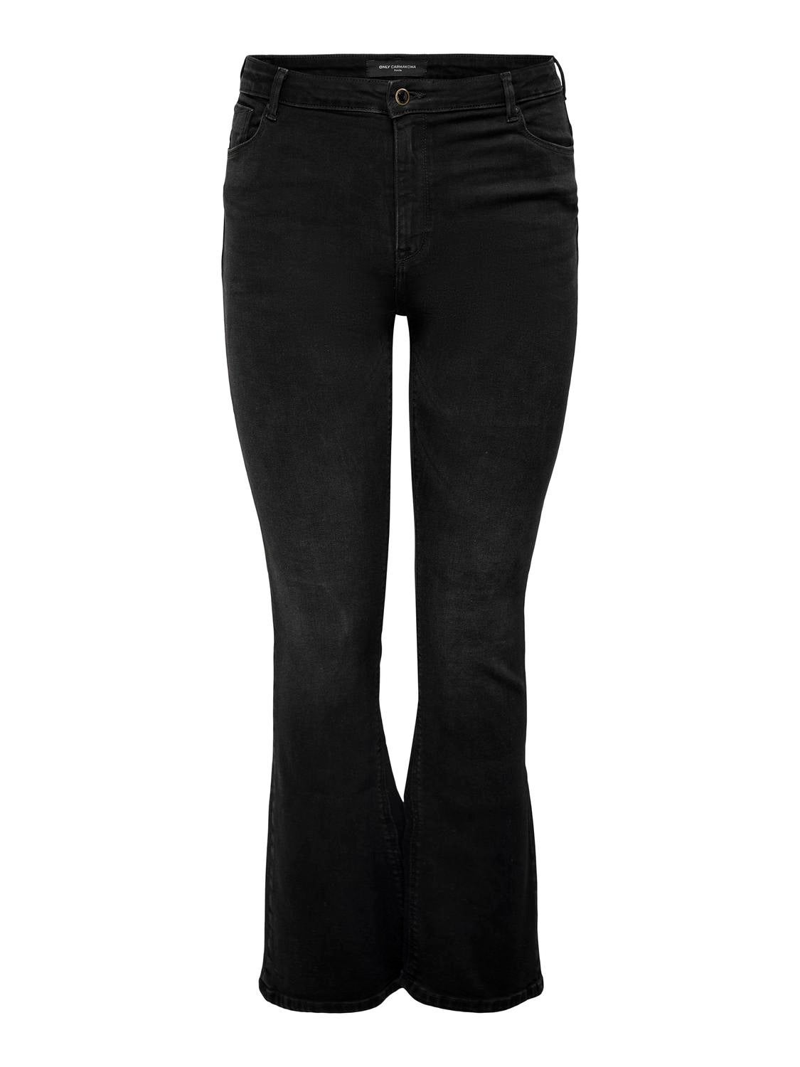 CARSALLY Hohe Taille Ausgestellt Jeans Black