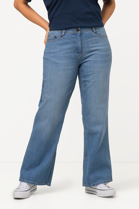 Jeans Mary, weites, gerades Bein, lange Schlitze