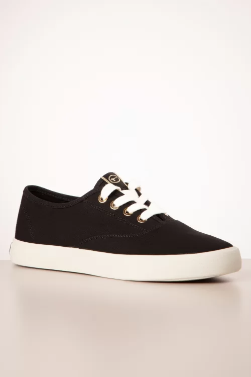 Tamaris Chloe canvas sneakers in zwart