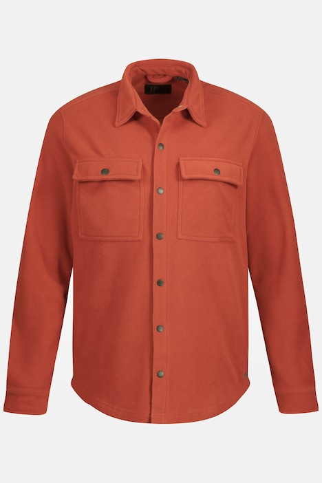 Overshirt, Langarm, Hemd, Kentkragen, Fleece, bis 8 XL