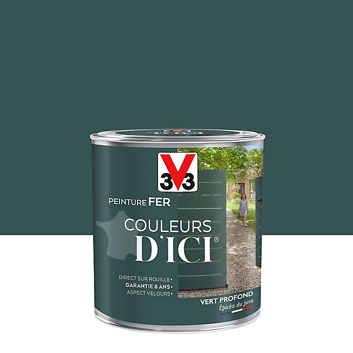 Peinture extérieure fer Couleurs d'ici vert profond Velours V33 0,5L