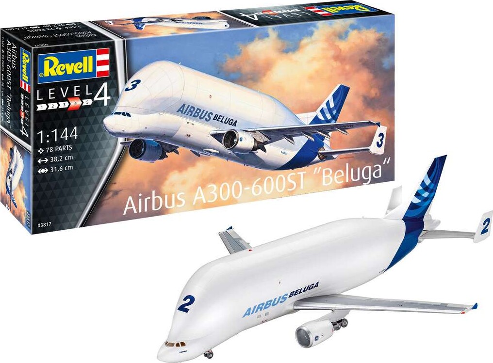 Revell - Airbus Beluga Fly Byggesæt - 1:144 - Level 4 - 03817