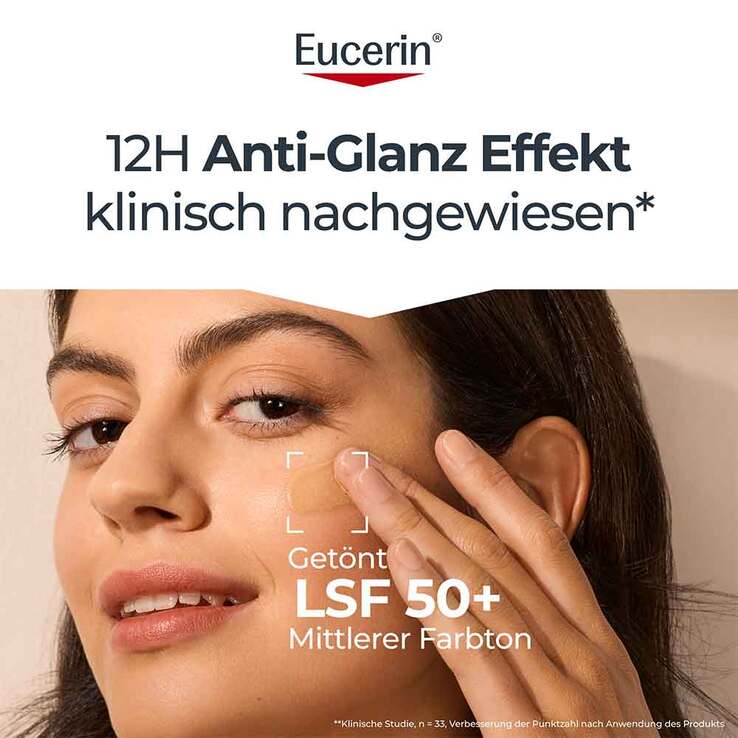 Eucerin Sun Oil Control tinted Creme LSF 50 + mitt., 50 ml