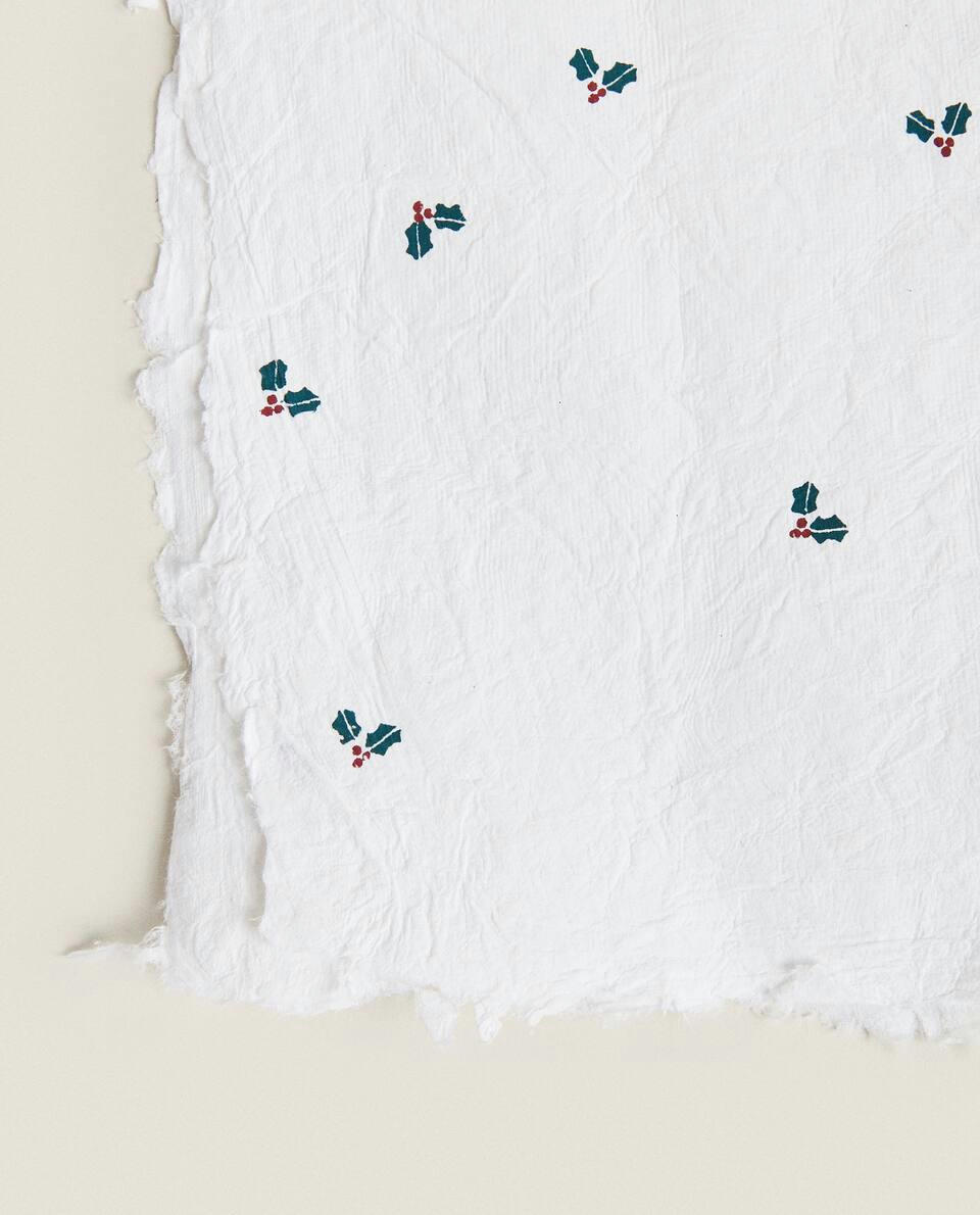 PAPEL DE EMBRULHO DE NATAL COM AZEVINHO