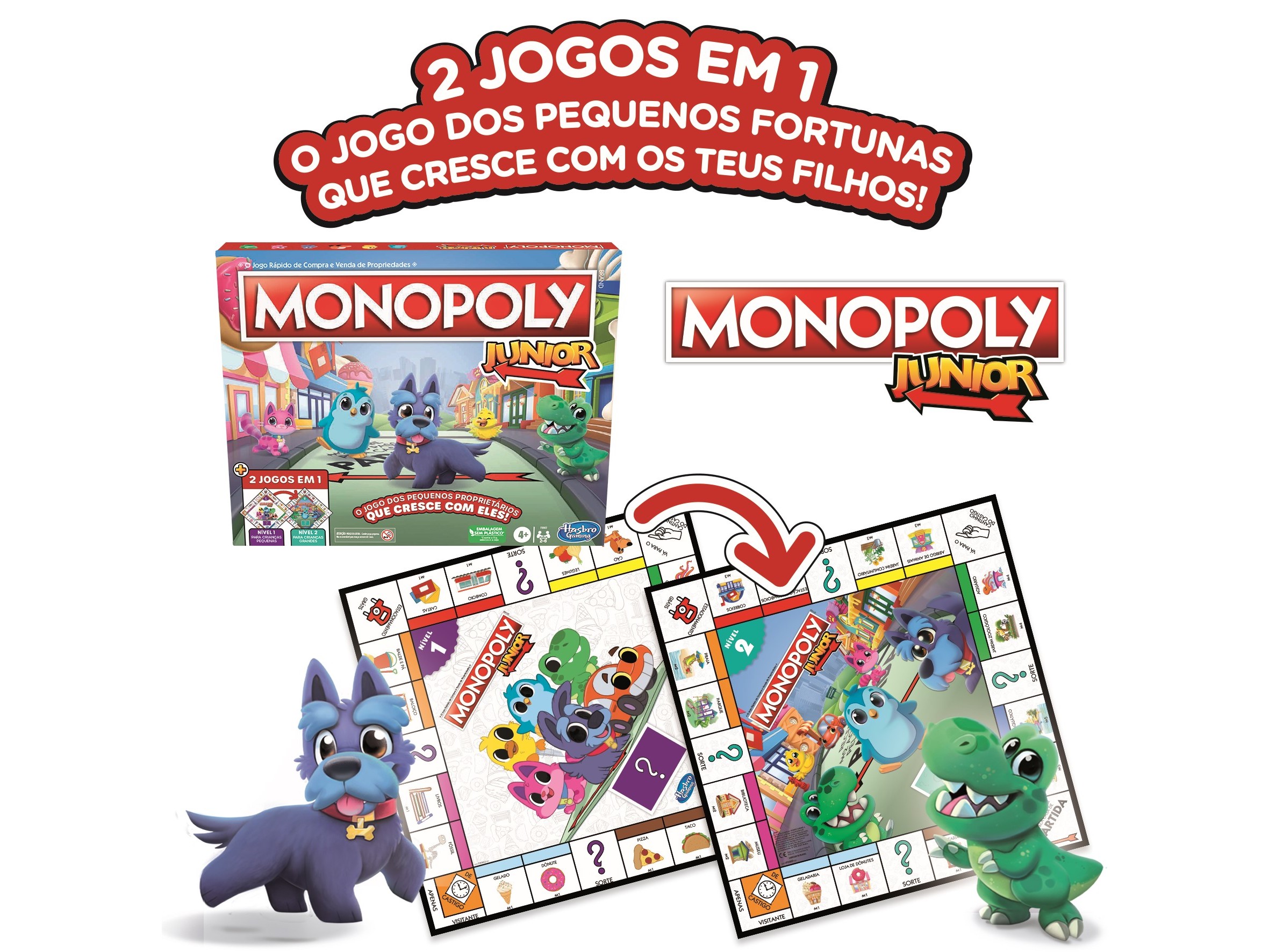 JOGO MONOPOLY JUNIOR 2 EM 1