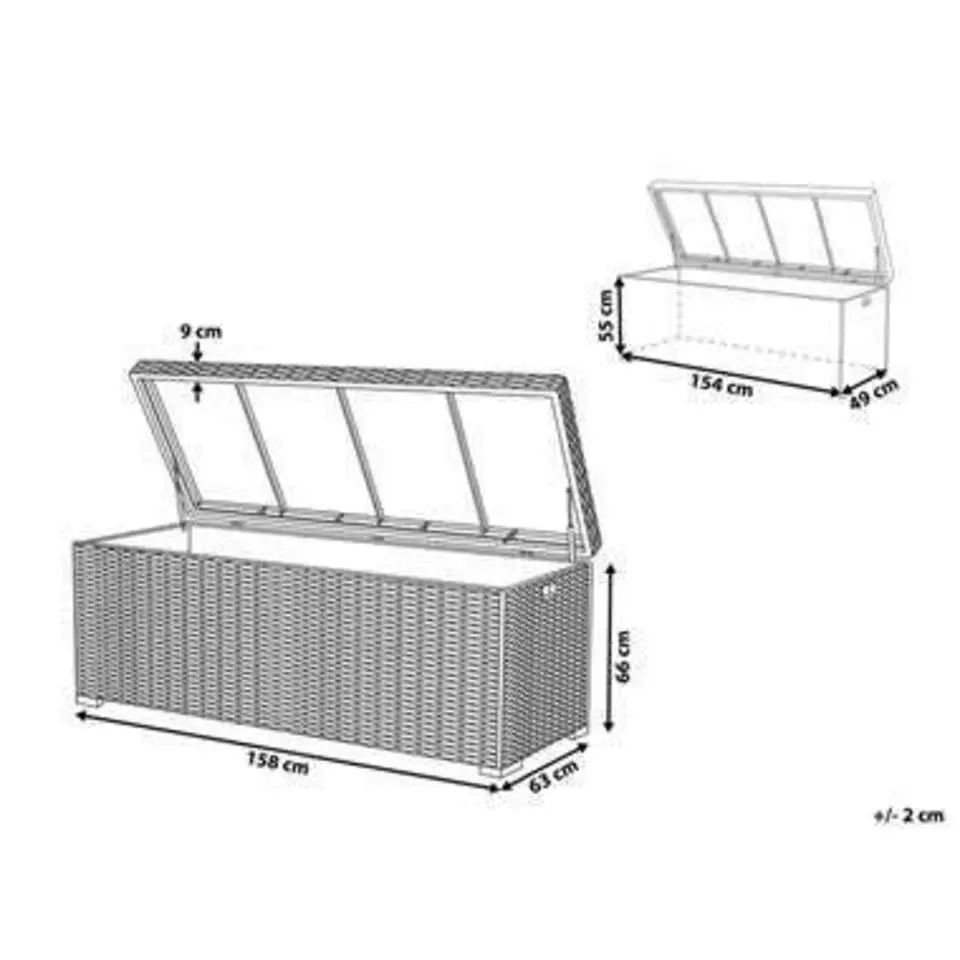 MODENA - Kussenbox - Grijs - PE rotan