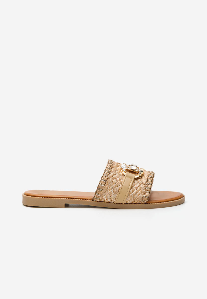 Mules plates femme beige Elysha