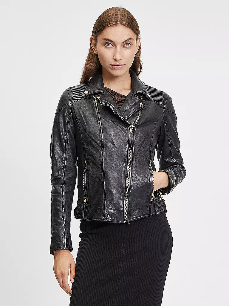 GIPSY BY MAURITIUS Lederjacke GWHAZIL LRACV schwarz