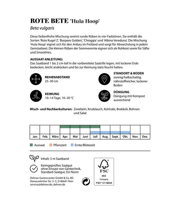 Dehner Saatband Rote Bete 'Hula Hoop', L5 m