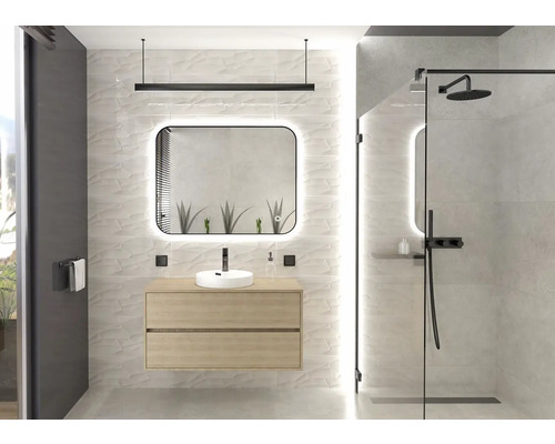 Cordia TENDER LINE BACKLIGHT verlichte spiegel, 100 x 80 cm, zwart, IP44