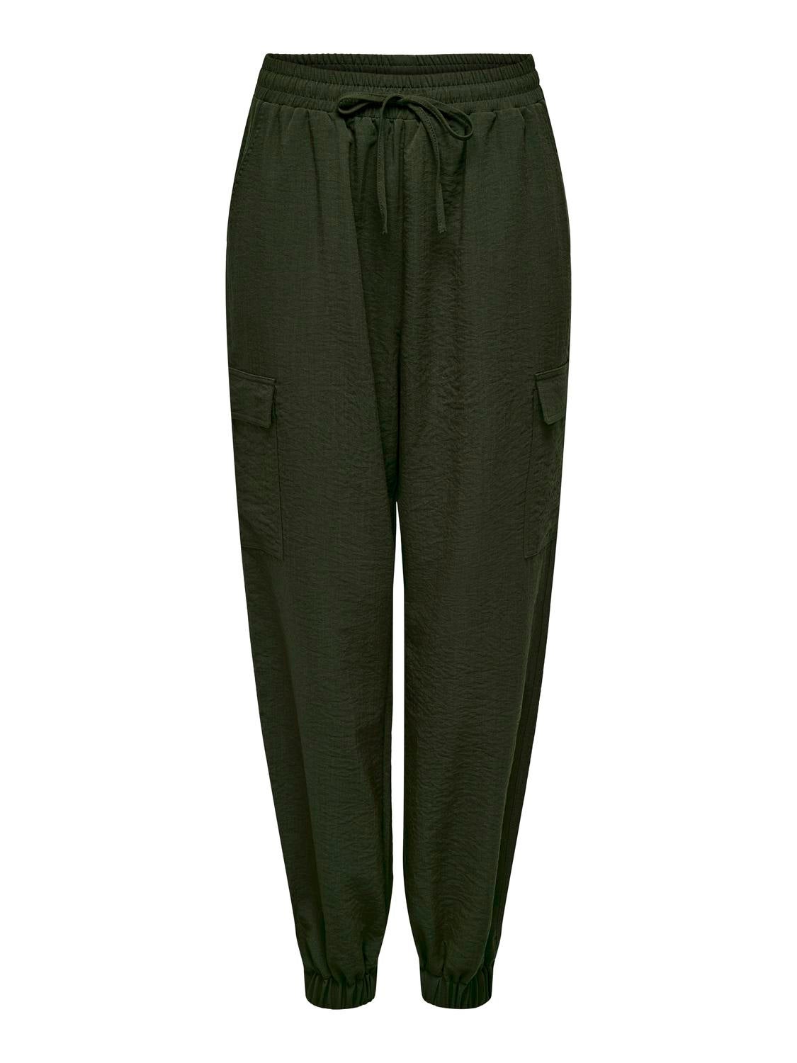 ONLKATINKA Hohe Taille Normal geschnitten Cargo-Hose Forest Night