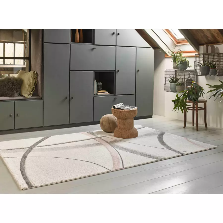 Wecon home Kurzflorteppich CLOUD7 grau rosa