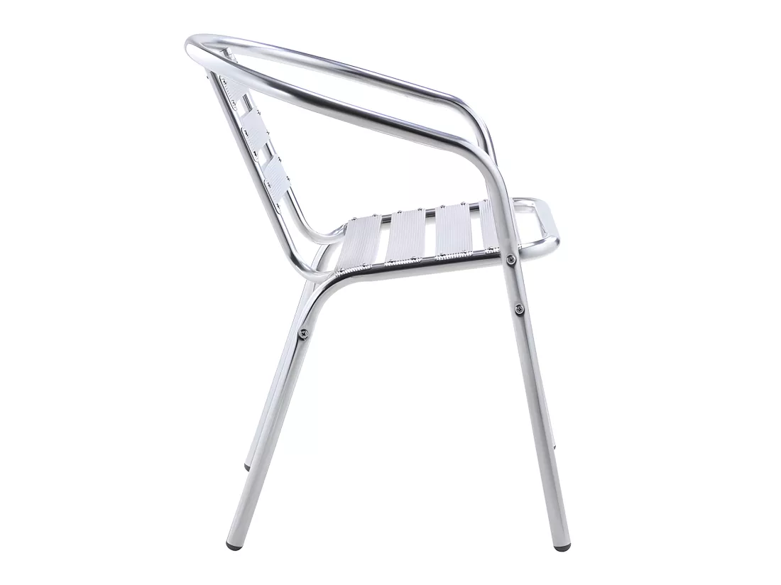 Salle à manger de jardin en aluminium : une petite table ronde et 2 chaises - MONTMARTRE de MYLIA