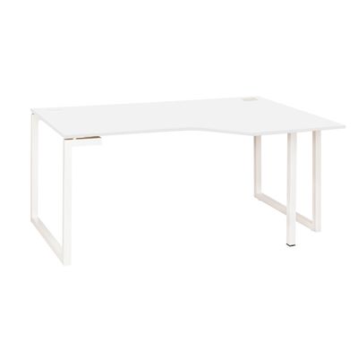 Bureau compact à droite SUNDAY - 160 cm - Pieds cadre - Blanc