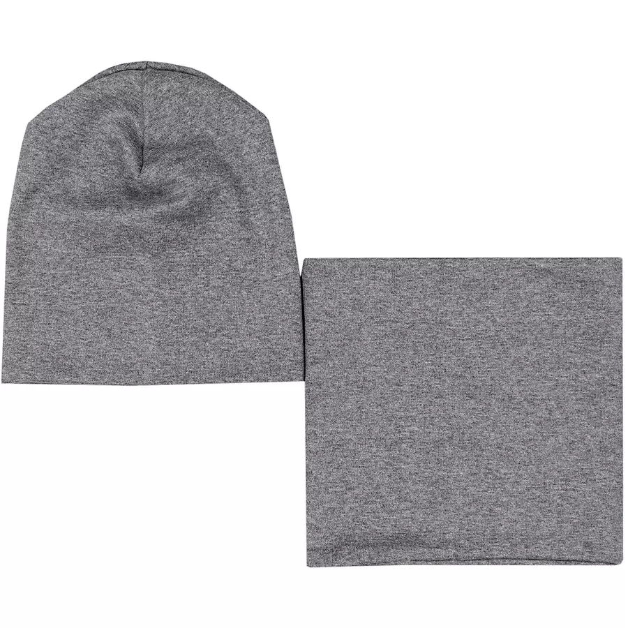TupTam Unisex Kinder Beanie Mütze Schlauchschal Set graphit
