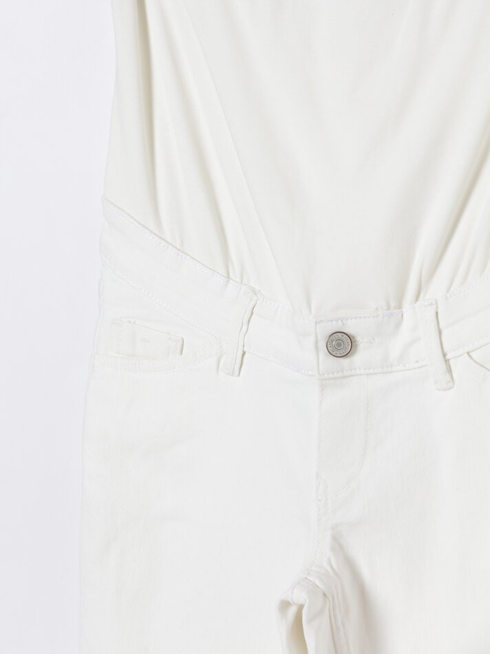 Calça jeans skinny para gestante - Branca