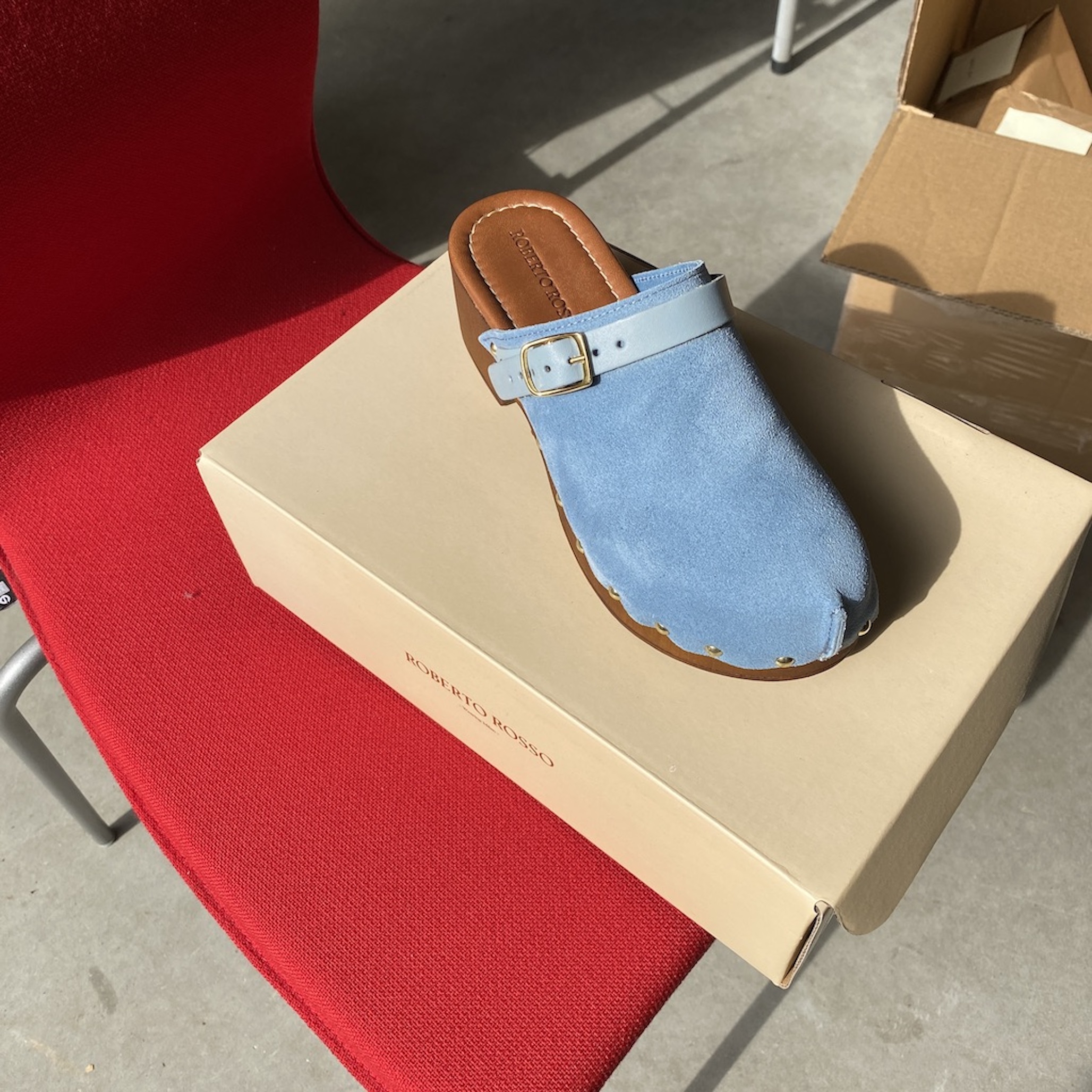 Roberto Rosso - Clogs Suede Leather Lt Blue