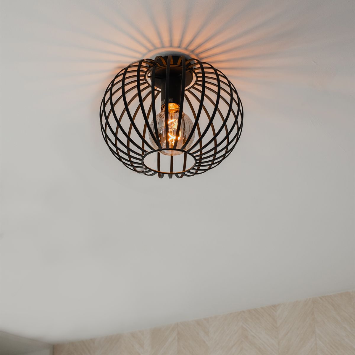 Design plafondlamp zwart 30 cm - Johanna