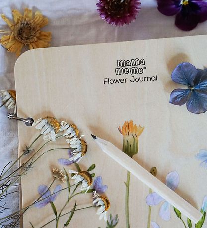 MaMaMeMo Blomsterjournal m. Bleistift - Holz