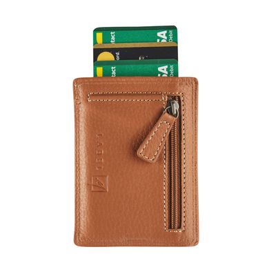 Porte-cartes + fermeture éclair Dakota - cognac - label M