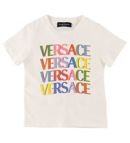 Versace T-Shirt - Weiß m. Bunt/Pink