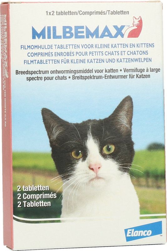 Milbemax Ontworming Tabletten Kat/Kitten 0,5 - 2 kg 2 tabletten