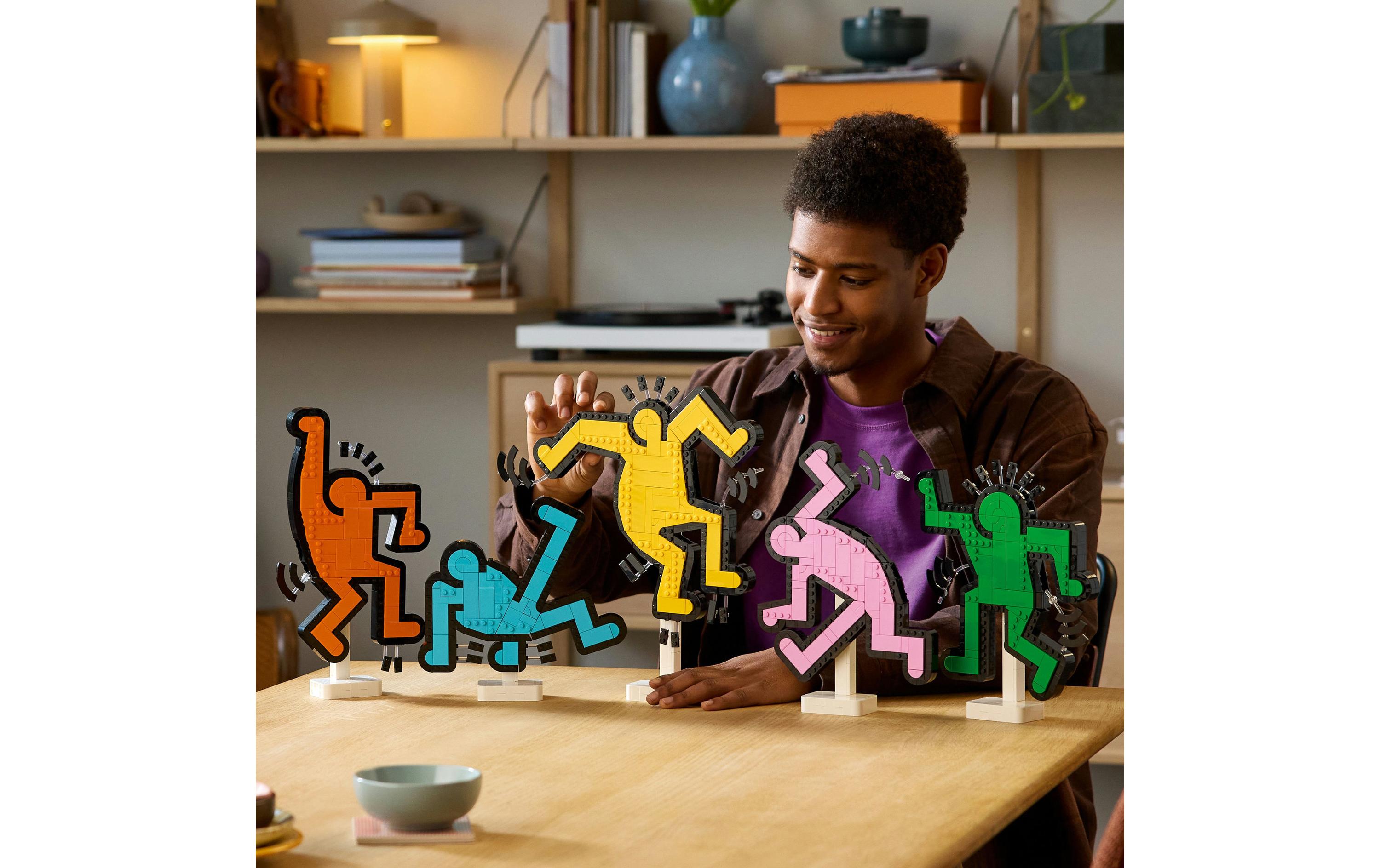 Art Keith Haring Tanzende FigurenLego Wohnzimmer-Deko zum Aufhängen
